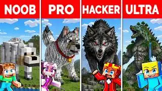 Minecraft NOOB vs PRO vs HACKER: REALISTISCHE WOLF STATUE BAU CHALLENGE ⛏