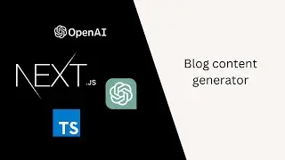 App to generate blog content using GPT 3.5 API | Chat GPT | Next 13 | TypeScript | OpenAI