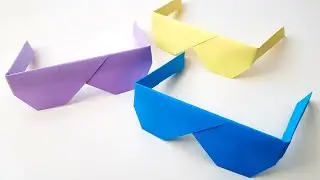 Origami Glasses How to Make Paper Glasses Simple Paper Crafts Origami Paper Sunglasses折纸的太阳镜