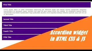 Accordion widget built using HTML CSS and Javascript