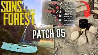 SONS OF THE FOREST : Patch 05 - YACHT, TRAÎNEAU À BÛCHES ET CUISINE