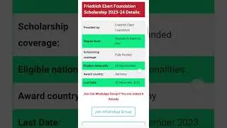 Friedrich Ebert Foundation Scholarship Germany 