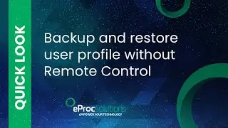 Quick Look: Backup, Delete and Restore a User Profile Without Remote Control Under One Minute