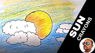 how to draw the sun using crayons?