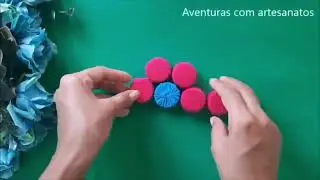 Olha o que fiz com garrafa pet e  tampas de garrafa