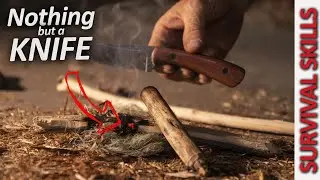 Bushcraft Friction FIRE - Nothing but a KNIFE… and a bootlace!