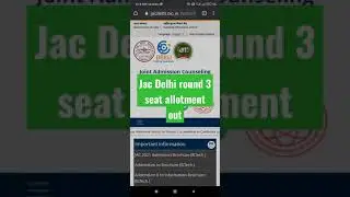 jac Delhi round3 seat allotment out!! #josaa #josaa2021 #jacdelhi #jee #csab #dtu #nsut #iitdelhi