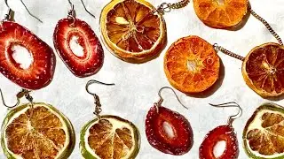 How to make Real Fruit Resin Dip Earrings