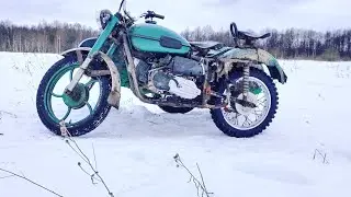 урал с мотором от скутера. По следам снегохода!