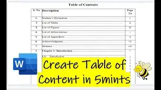 Table of Content | How to develope Systematic process of Table of Content in Thesis/Book