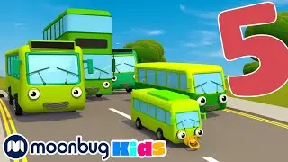 Gecko's Garage Songs | 5 Green Buses - Learn Numbers | Nursery Rhymes & Kids Songs | Fun Learning