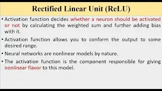 TOPIC 20 - ReLU ACTIVATION FUNCTION