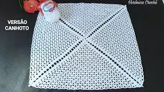 🤍 Centro de mesa em croche com a linha Charme /Passo a passo/Para iniciantes(Versão canhoto)