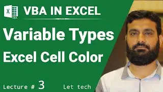 VBA, Macros, Variable Types in VBA, Excel Cell Color and Font Size | VBA tutorial for beginners