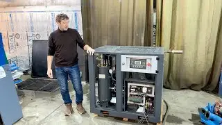 Винтовой компрессор IRONMAC IC-30/16 VX. Обзор и демонстрация работы