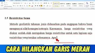 Cara menghilangkan garis bawah merah di microsoft word