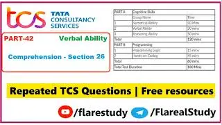 TCS Ignite NQT Verbal Ability Preparation Part 42 NQT Preparation |TCS Smart Hiring  placement