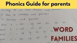 Phonics Word Families | Why and when to teach word families #wordfamily #phonics #shortvowelsounds