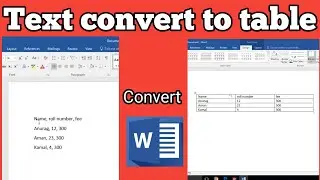 how to convert text to a table in Ms word | text convert table | text to table