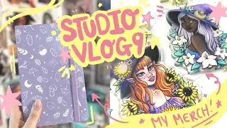 ★ Making my own sketchbook, enamel pins and acrylic charms ★ designing products ★ Studio Vlog 09