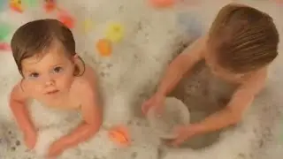 Double the Cuteness: Adorable Twin Baby Bath Time! #funnybabies