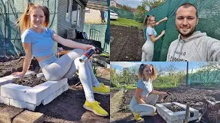 Таня построила новый мангал. Картошка в фольге. Повесили сетку