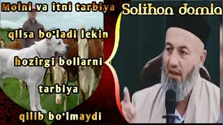 MOLNI VA ITNI TARBIYA QILSA BO'LADI LEKIN HOZIRGI BOLLARNI TARBIYA QILIB BO'LMAYDI  SOLIHON DOMLA