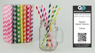 Popotes de Colores diseño Espiral y Chevron