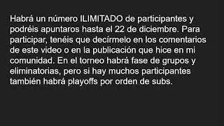 PRESENTACIÓN DE MI NUEVO TORNEO DE SUBS (SUSPENDIDO POR FALTA DE TIEMPO)