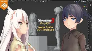 3D Timelapse | Xenoblade Chronicles 3 Noah & Mio I Blender