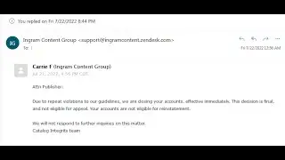 Scandals of some publishing books sites such as Ingramspark.com that arbitrarily closed my accounts