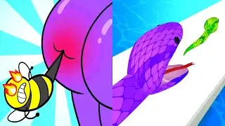 Help Monster 3 Tricky Puzzle vs Snake Run Race - Satisfying ASMR Gameplay All Levels