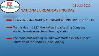 National Broadcasting Day 23 july 2020