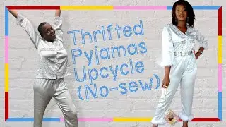 DIY PYJAMAS UPCYCLE | No Sew Thrift Flip | Transformation