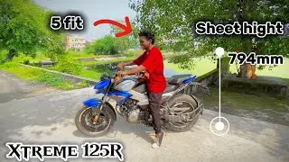 Hero Xtreme 125R💙Sheet Hight Video | 5 fit ka inssan bike ko kese chalayega😱#heroxtreme125r #bike