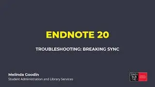 Troubleshooting - breaking sync in EndNote 20