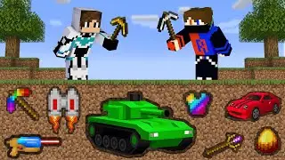 OP Items Mining Battle in Minecraft
