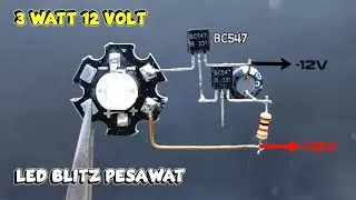 DIY LED Blitz 12 volt BC547 || Kedip seperti lampu pesawat