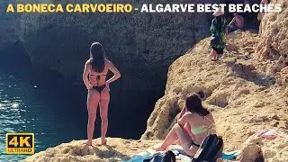 Hot Day In A Boneca, Carvoeiro Beach Walk ☀️🏖️ Algarve Portugal 2022 - 4K