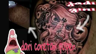 buat tato keren...tato pertama sang client...freehand aja