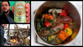 CAMPFIRE COOKING: 1 POT BEER BRATS | BUSHCRAFT CAMP