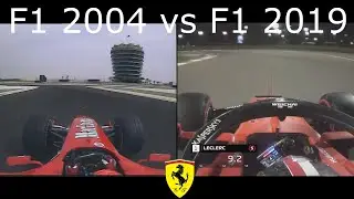 F1 2004 vs F1 2019 - Bahrain International Circuit - V10 vs V6