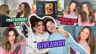 GET READY WITH US! OUR CURLY TO STRAIGHT HAIR ROUTINES | photoshoot + giveaway