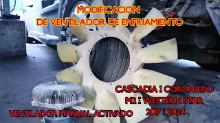 Motor DD15 modifcacion de ventilador de enfriamiento para activacion manual y neumatica