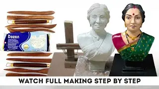 Half bust female sculpture making | Vishesh Raj #forbeginners #claysculpture