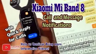 Xiaomi Mi Band 8 - Call and Message Notifications with Quick Reply for Calls