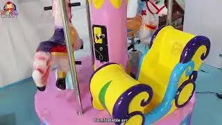 🎠 Coin-Operated Kids' Three-Seater Carousel – Triple the Fun for Little Riders!
