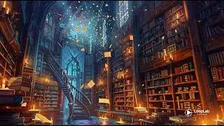 ✨ Anime-Style Wizard Library – HD Seamless Loop with Floating Books
