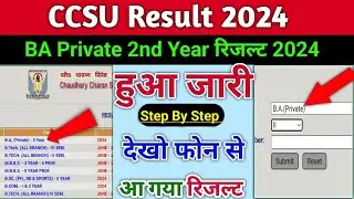 CCSU BA Private 2nd Year Result 2024 Declared | CCSU result 2024 | CCSU ba 2nd year result 2024