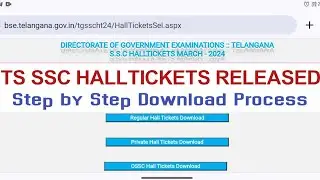 HOW TO DOWNLOAD TS 10TH SSC HALLTICKETS 2024 - TS SSC HALLTICKETS 2024